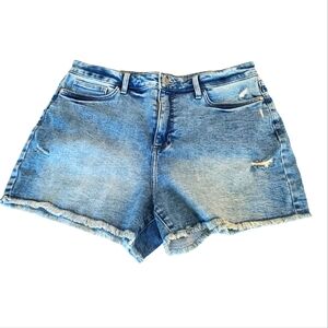 LC Lauren Conrad Shorts Womens 16 Denim Medium Wash Blue Cutoff  #005